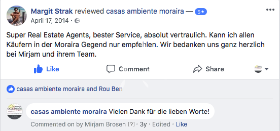 Facebook Post, 5 Star rating by Margit Strak on 14-04-2014