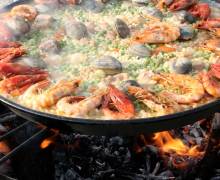 Eating Paella in Moraira
