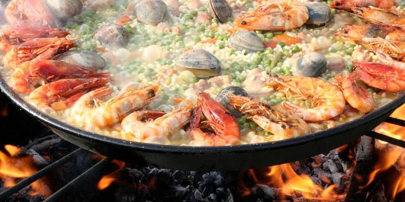 Eating Paella in Moraira