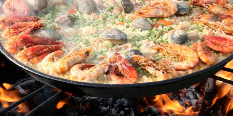 Eating Paella in Moraira